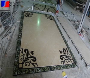 New Design China Multicolor Marble Water Jet Square Medallion Tile