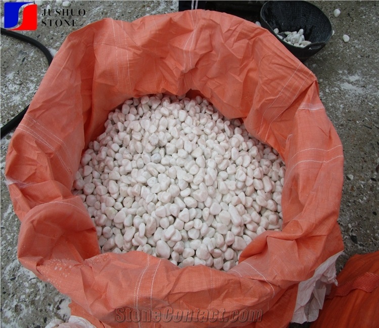 Polished Laizhou White Marble Pebble Rock Decors
