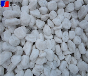 Polished Laizhou White Marble Pebble Rock Decors