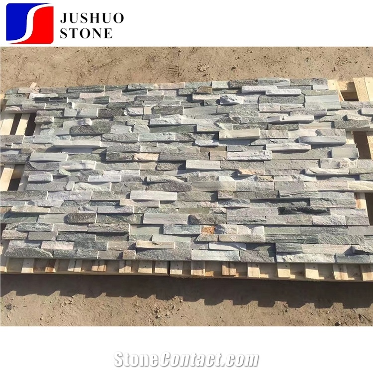 Rough Cement Natural Split Top Colorful Slate Stacked Stone Veneers