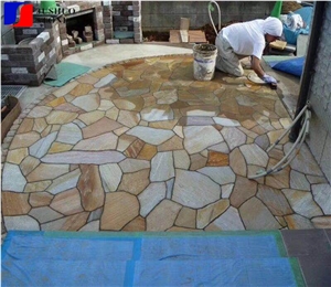 Yellow Quartzite,Yellow Quartzite China Mahine Cut Top Flooring Tiles
