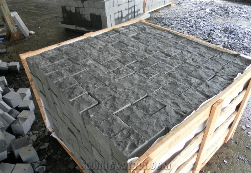 G684 Basalt Split Face Cube Stone Paver Sets,Split Face Garden Cobble Stone