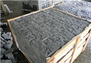 G684 Black Basalt Cube Stone,Andesite Cobbles Paver Set Garden Step