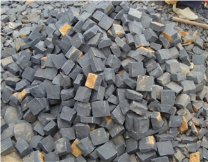 G684 Black Basalt Cube Stone Paver,Exterior Stone Floor Stepping Cobble Split Face