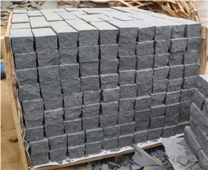 G684 Black Basalt Cube Stone Paver,Exterior Stone Floor Stepping Cobble Split Face
