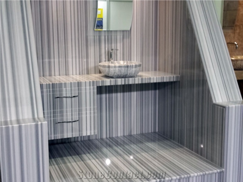Marmara Equator White Marble Slab Machine Cut to Size Bathroom Floor Wall Tiles