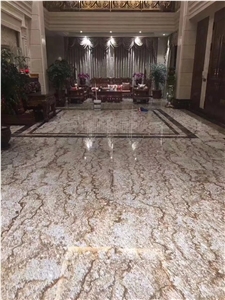 Tropical Hemp Gold Veins Brazil Granite Slab,Lobby Floor Covering