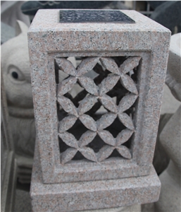 G696 Granite Lantern with Solar Panel, Solar Light L for Outdoors