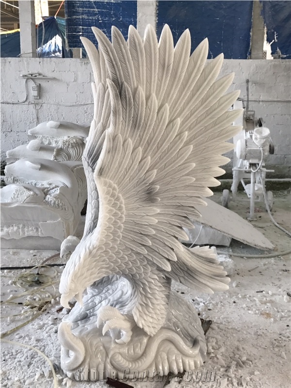 Hand Carved Eagle, Stone Carving, Natural Stone Sculpture