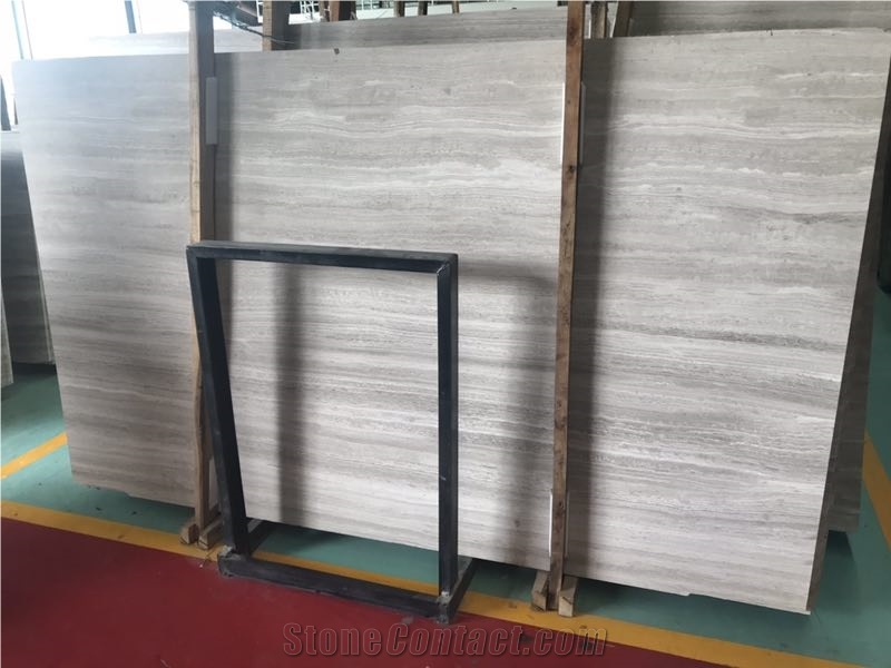 China Cheapest White Wooden Marble Slabs