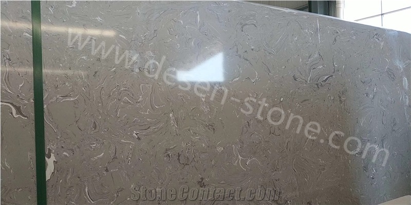 Silver Sable Ash Artificial Marble Manufactured Stone Slabs&Tiles Wall