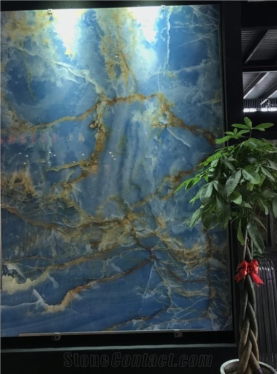 Blue Ice Jade Onxy Polished Slab/Tile/Cut to Size for Floor&Wall