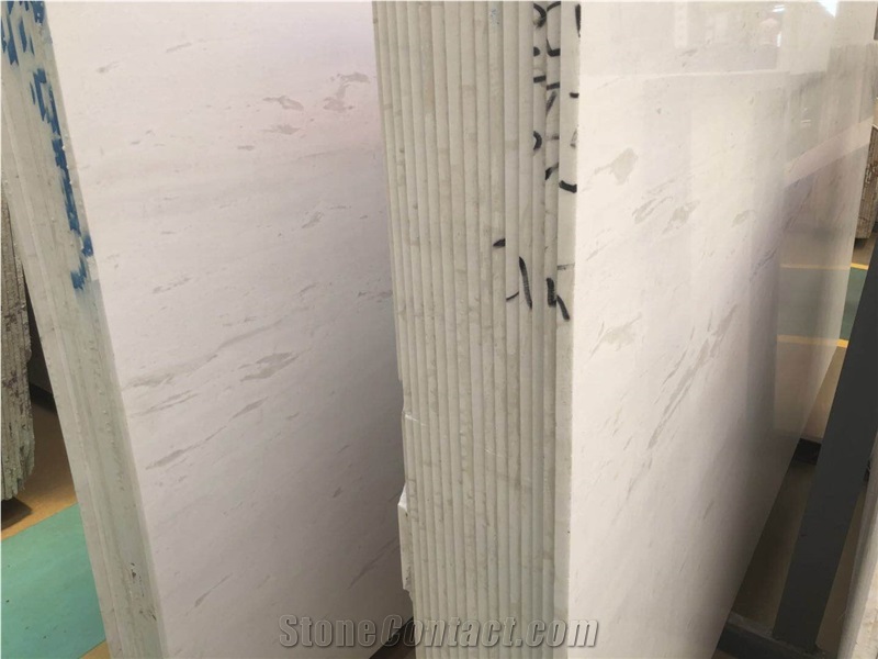 British White Marble Slab Tile For Kitchen Bathroom Wall Floor Decor