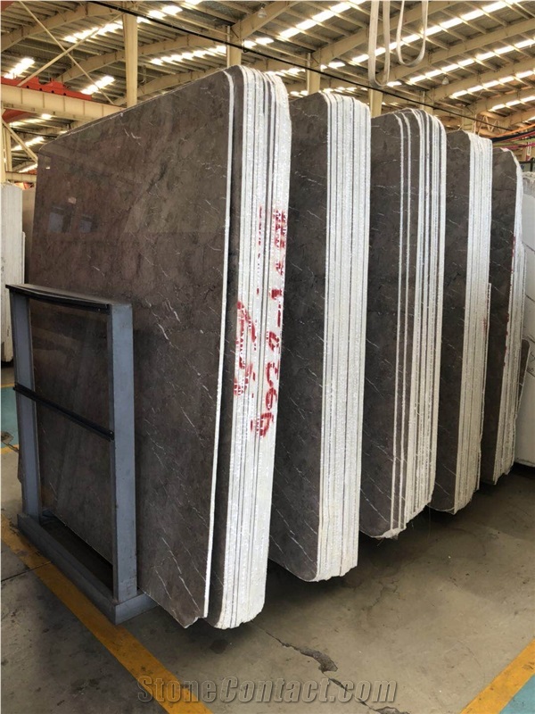 Cyprus Grey Marble Polished Slab/Tile/Cut to Size for Tv Set Cladding