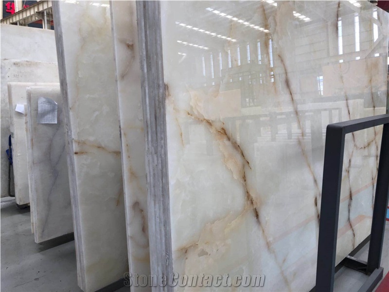 Natural Stone Snow White Jade Onyx Slab/Tile/Cut to Size for Wall