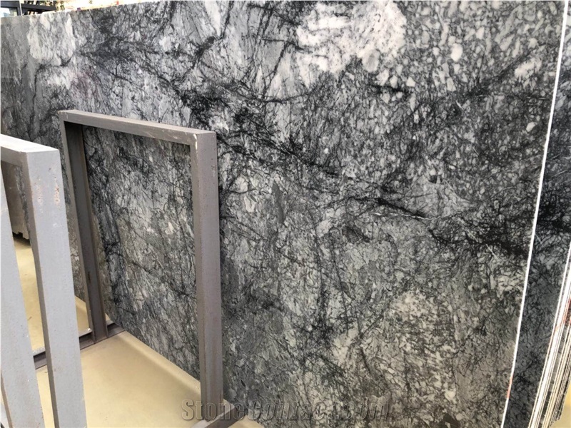 Own Factory Black Ice Flower Marble Slab&Tile for Floor&Wall Decor