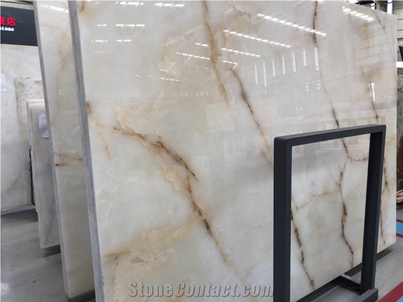 Own Factory Snow White Jade Onyx Slab/Tile/Cut to Size for Wall Decor