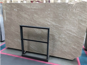 Polished Amasya/Oman Beige Marble Slab&Tile for Tv Set Cladding