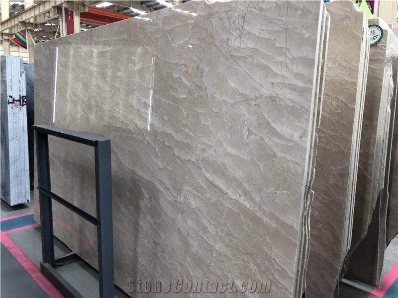 Polished Amasya/Oman Beige Marble Slab&Tile for Tv Set Cladding