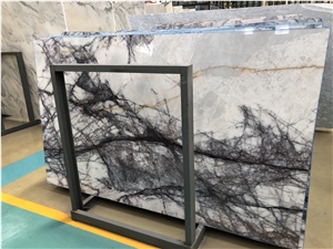 Polished Lilac White Marble Slab/Tile/Cut to Size for Tv Set Cladding