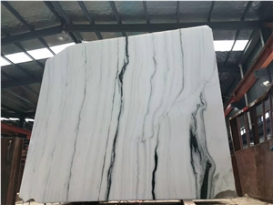 Polished Panda White Marble Slab&Tile for Tv Set Cladding