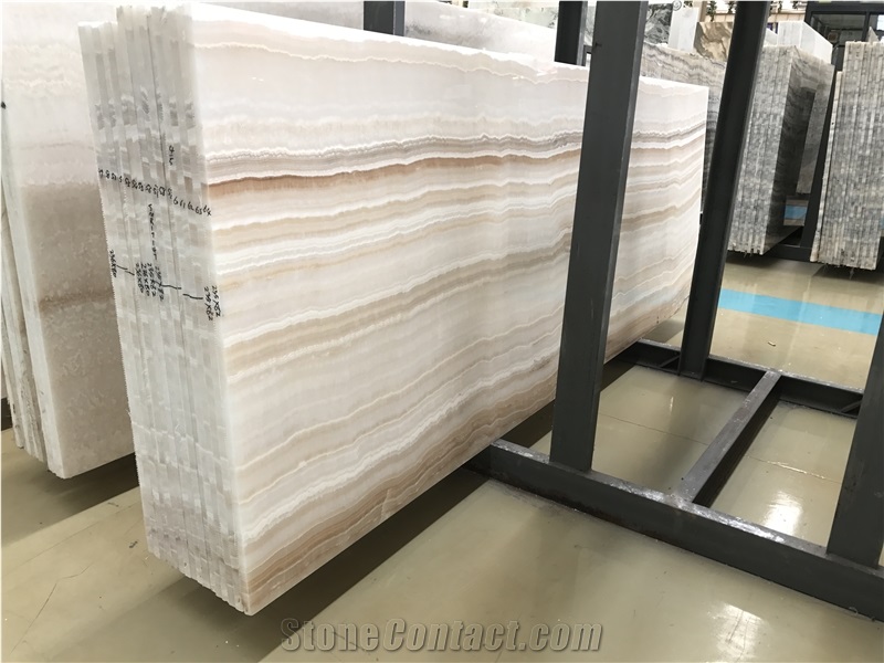 Straight Wood White Onxy Polished Slab/Tile/Cut to Size for Floor&Wall