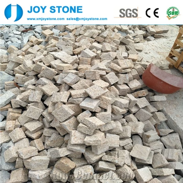 Chinese Yellow Granite G682 Driveway Paving Stone Cube Cobbles