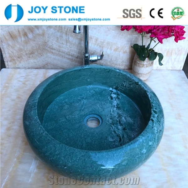 Exquisite Bathroom Wash Basin Green Marble