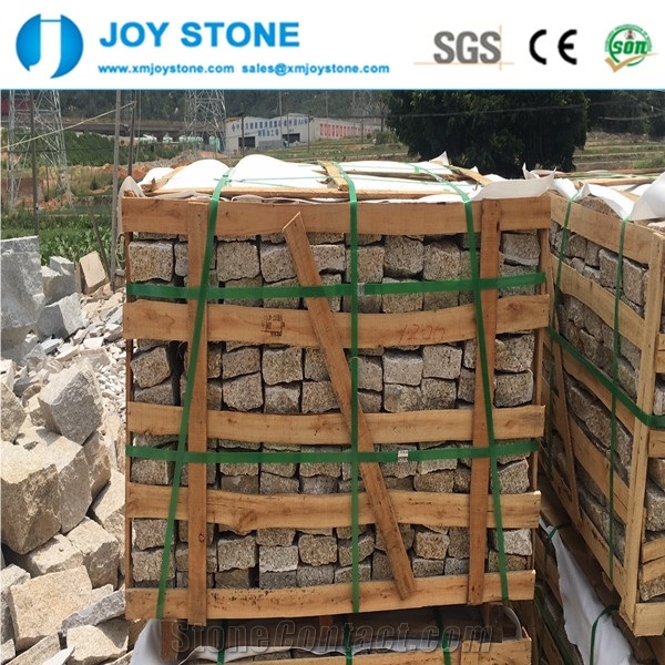 Hot Sell G682 Yellow Flamed Stone Outdoor Cube Granite Pavers