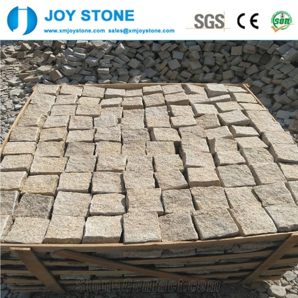 Hot Sell G682 Yellow Flamed Stone Outdoor Cube Granite Pavers
