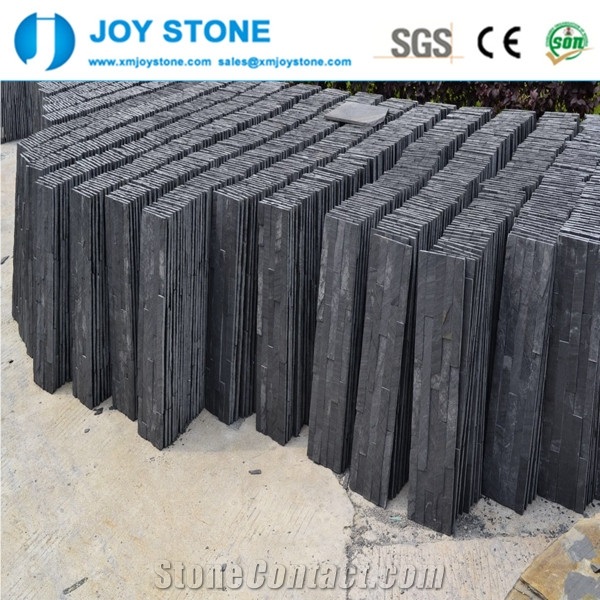 Low Prices Natural Split Black Slate Cultured Stone Wall Cladding