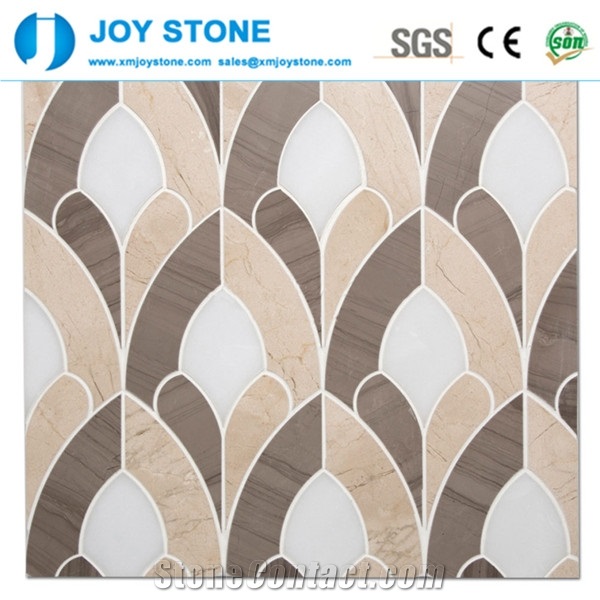 Mosaic Beige Pine Cone Pattern Interior Design