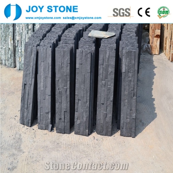 Natural Split Low Price Chinese Black Slate Cultured Stone Wall Decor