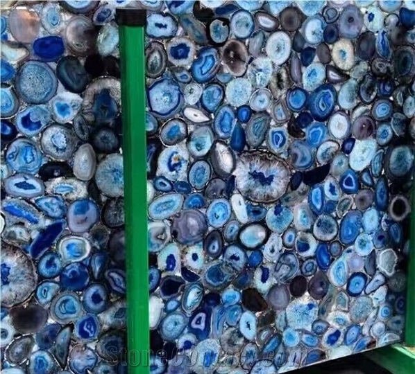 Blue Agate Gem Stone Tiles/Semi-Precious Stone Slabs/Gemstone Slabs