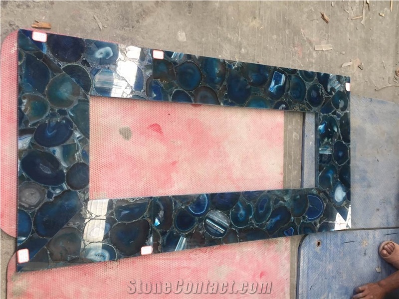 Blue Agate Gemstone Slab/Gem Stone Tiles/Semi-Precious Stone
