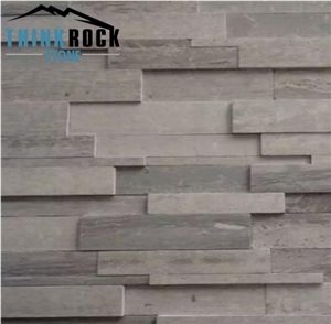 China Blue Wood Vein Marble 3d Cultured Stones Wall Tiles