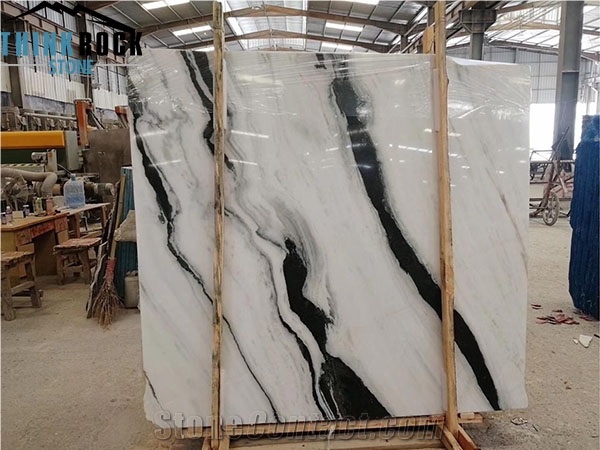 China Polished Panda White Marble Slabs
