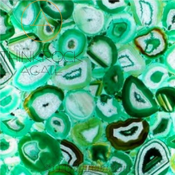 China Semi-Precious Green Gemstone Agate Slabs & Tiles