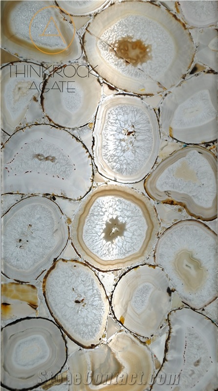 China White Agate Gemstone Semi-Precioius Gemstone Small Slabs & Tiles