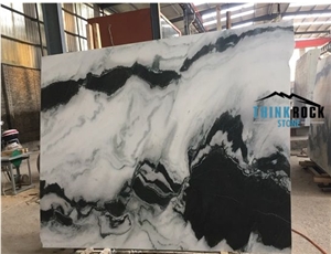 Chinese Economical Panda White Marble Tiles Slab For Wall