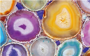 Colorful Gemstone Slabs Agate Panels Semiprecious