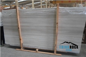 Cost-Effective Continuous Wooden Veins White Marble Wall Tiles