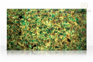 Emerald Fluorite Semiprecious Slabs Backlit Gemstone Agate
