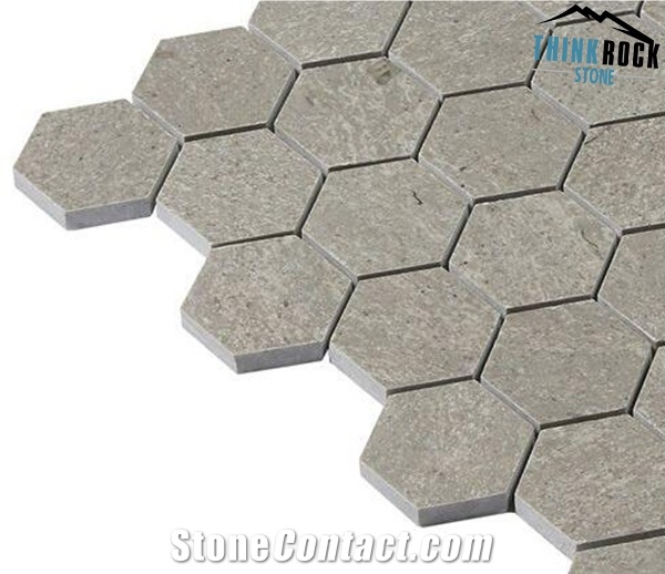 Hexagon Cinderalla Grey Marble Mosaic Polished Home Wall Cladding