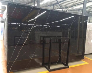 Nero Marquina Mable Slabs Polished Marble Supplier Floor Wall Cover