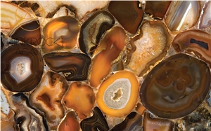Orange Brown Agate Semi Precious Stone Tiles & Slabs