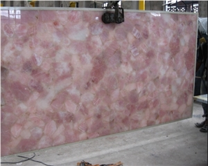 Pink Crystal Semiprecious Slabs Gemstone Tiles