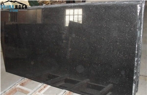 Polish Black Galaxy Granite Black Granite Flooring Tiles