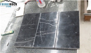 Polished Guangxi Nero Margiua Black Marble Floor Covering Tiles
