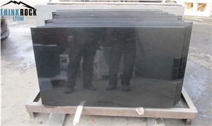Polished Hebei Black Granite Tiles Black Granite Floor Covering